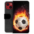 iPhone 13 Mini Premium Flip Cover med Pung - Fodbold Flamme