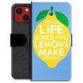 iPhone 13 Mini Premium Flip Cover med Pung - Citroner