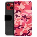 iPhone 13 Mini Premium Flip Cover med Pung - Pink Camouflage