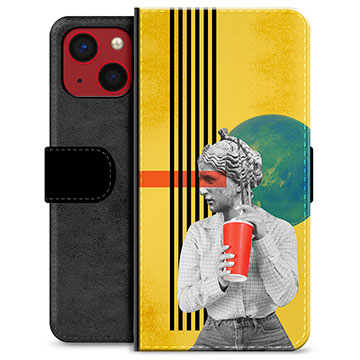 iPhone 13 Mini Premium Flip Cover med Pung - Retro Kunst