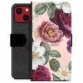 iPhone 13 Mini Premium Flip Cover med Pung - Romantiske Blomster