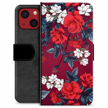 iPhone 13 Mini Premium Flip Cover med Pung - Vintage Blomster