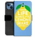 iPhone 13 Premium Flip Cover med Pung - Citroner
