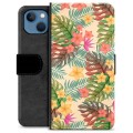 iPhone 13 Premium Flip Cover med Pung - Lyserøde Blomster