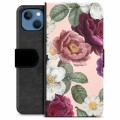 iPhone 13 Premium Flip Cover med Pung - Romantiske Blomster