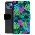 iPhone 13 Premium Flip Cover med Pung - Tropiske Blomster