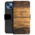 iPhone 13 Premium Flip Cover med Pung - Træ