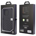 iPhone 13/13 Pro Audi Læder Dækket Cover - Sort