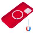 iPhone 13 Pro Max Liquid Silikone Cover - MagSafe Kompatibel - Rød