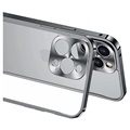 iPhone 13 Pro Max Metal Bumper med Plastik til Bagsiden - Sort