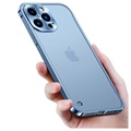 iPhone 13 Pro Max Metal Bumper med Plastik til Bagsiden - Blå