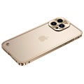iPhone 13 Pro Max Metal Bumper med Plastik til Bagsiden - Guld