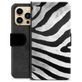 iPhone 13 Pro Max Premium Flip Cover med Pung - Zebra