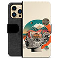 iPhone 13 Pro Max Premium Flip Cover med Pung - Abstrakt Collage