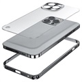 iPhone 13 Pro Metal Bumper med Plastik Bagsiden - Sort