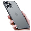 iPhone 13 Pro Metal Bumper med Plastik Bagsiden - Sort