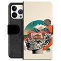 iPhone 13 Pro Premium Flip Cover med Pung - Abstrakt Collage