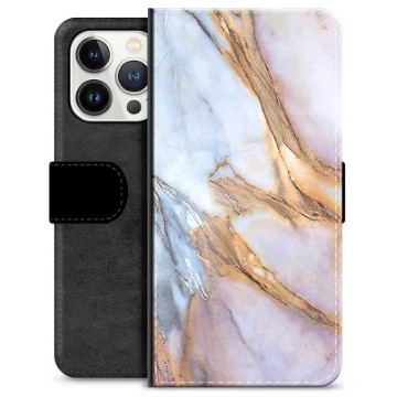 iPhone 13 Pro Premium Flip Cover med Pung - Elegant Marmor