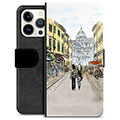 iPhone 13 Pro Premium Flip Cover med Pung - Italiensk Gade