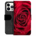 iPhone 13 Pro Premium Flip Cover med Pung - Rose