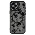 iPhone 13 Pro Stilfuldt beskyttende magnetisk cover - blækblomster