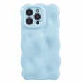 iPhone 13 Pro TPU-etui med bølget kant og slikbobler - babyblå