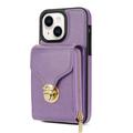 iPhone 14 Alt-i-et cover med pung og rem - Lilla