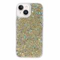 iPhone 14 Glitter Flakes TPU Cover - Guld