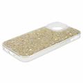iPhone 14 Glitter Flakes TPU Cover - Guld
