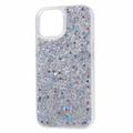 iPhone 14 Glitter Flakes TPU Cover - Sølv