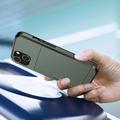 iPhone 14 Hybrid Cover med Glidende Kortslot - Army Grøn