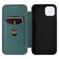 iPhone 14 Plus Flip Cover - Karbonfiber - Grøn
