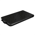 iPhone 14 Plus Vertikal Flip Taske med Kortholder - Sort