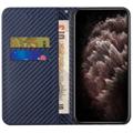 iPhone 14 Plus Pung Cover - Karbonfiber - Blå