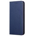 iPhone 14 Plus Pung Cover - Karbonfiber - Blå