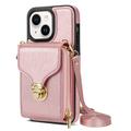 iPhone 14 Plus Alt-i-et cover med pung og rem - Rødguld