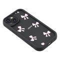 iPhone 14 Plus Stilfuldt stødsikkert TPU cover med forhøjede kanter - sort / sløjfe