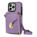 iPhone 14 Pro Alt-i-et cover med pung og rem - Lilla