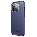 iPhone 14 Pro Børstet TPU Cover - Karbonfiber