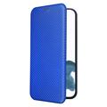 iPhone 14 Pro Max Flip Cover - Karbonfiber - Blå