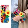 iPhone 14 Pro Max TPU Cover med Blomst og Armbånd - Farverigt