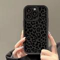 iPhone 14 Pro Max TPU-cover med leopardprint - sort