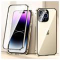 iPhone 14 Pro Max Magnetisk Cover med Hærdet Glas - Guld