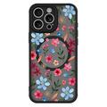 iPhone 14 Pro Max Stilfuldt beskyttende magnetisk cover - farverige blomster