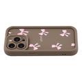 iPhone 14 Pro Max Stilfuldt stødsikkert TPU cover med forhøjede kanter - Brun / Sløjfe