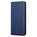 iPhone 14 Pro Max Pung Cover - Karbonfiber - Blå