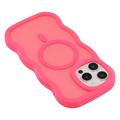 iPhone 14 Pro Max Bølgekant magnetisk hybrid cover - hot pink