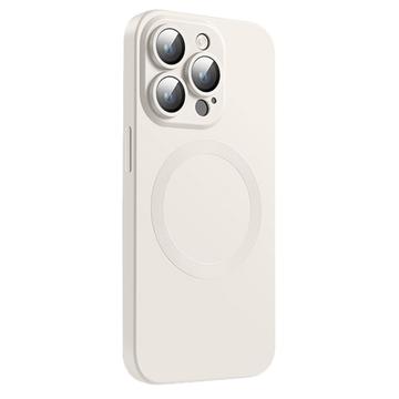 iPhone 14 Pro silikonecover med kamerabeskyttelse - MagSafe-kompatibel - Hvid