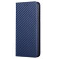 iPhone 14 Pro Pung Cover - Karbonfiber - Blå