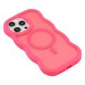 iPhone 14 Pro Bølgekant magnetisk hybrid cover - hot pink